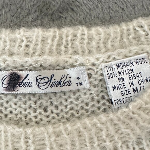 Vintage Robin Sinkler Cottage Grannycore Mohair Wool Sweater Womens Medium Large - Picture 6 of 7